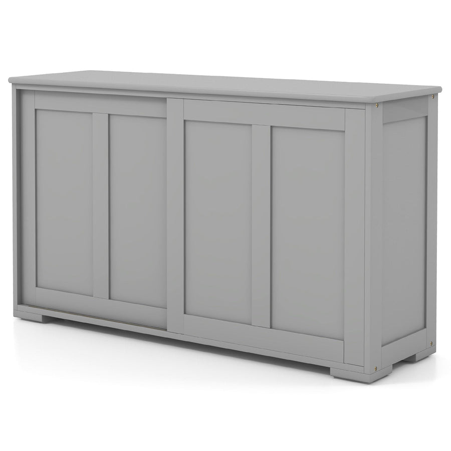 Storage Sideboard with Sliding Door and Double Partition in Grey