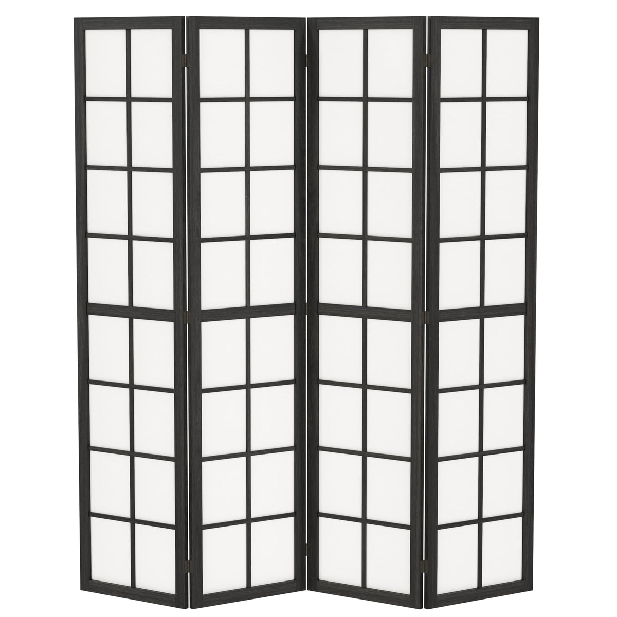 HOMCOM 4 Panel Folding Room Divider, Freestanding Room Separator, Indoor Privacy Screen for Living Room, Bedroom, Black