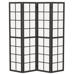 HOMCOM 4 Panel Folding Room Divider, Freestanding Room Separator, Indoor Privacy Screen for Living Room, Bedroom, Black
