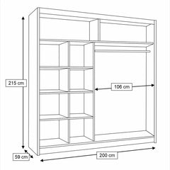 Avantgarde AV1 Sliding Door Wardrobe 200cm