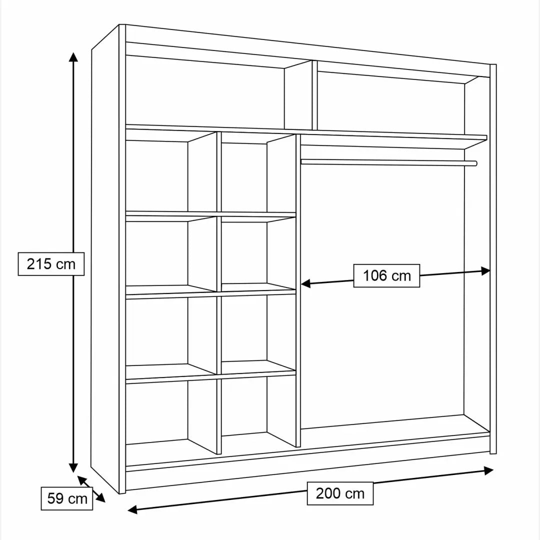 Avantgarde AV4 Sliding Door Wardrobe 200cm