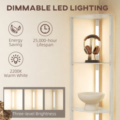 HOMCOM 4-Tier Corner Floor Lamp