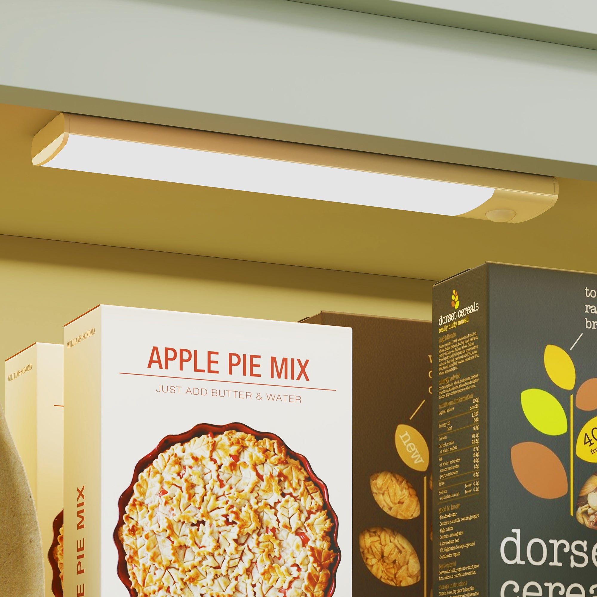 HOMCOM Tall Pantry Cupboard with Motion Sensor LED Light - Green