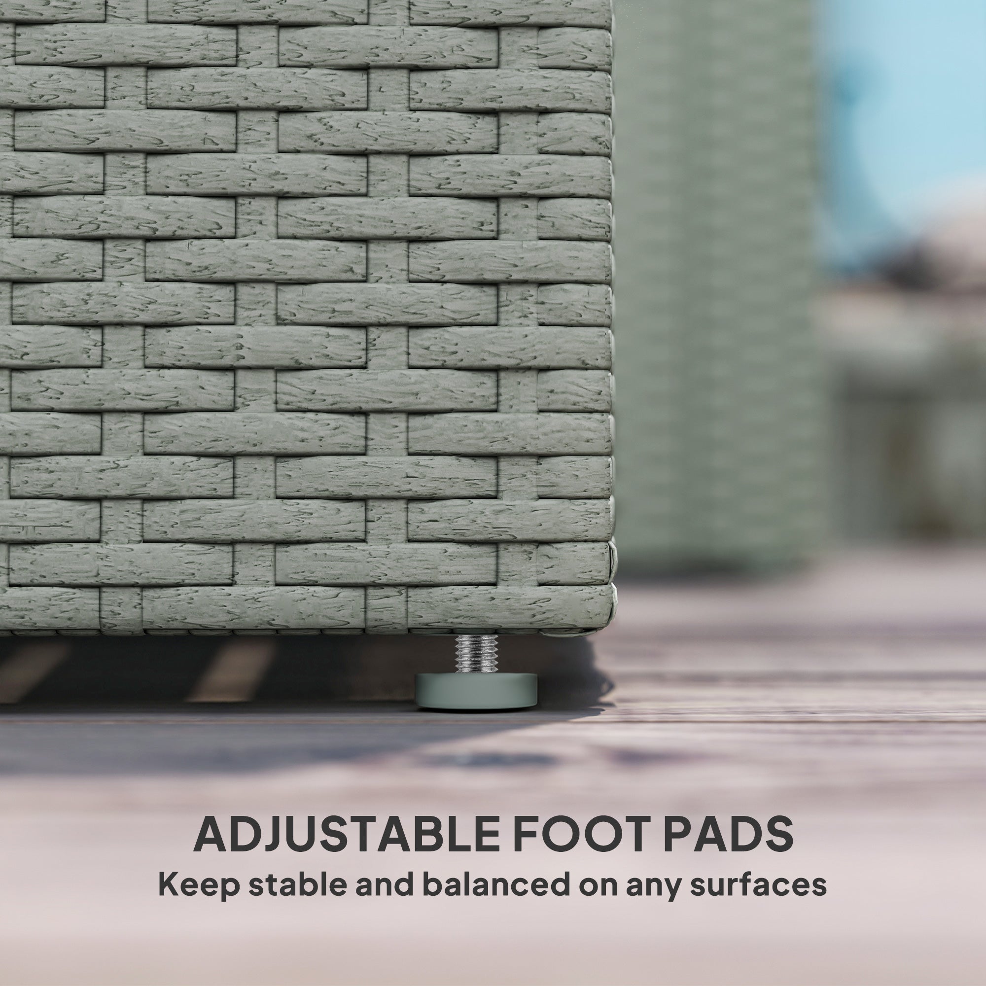 Outsunny Four-Piece Rattan Sofa Set, with Wood-Top Table