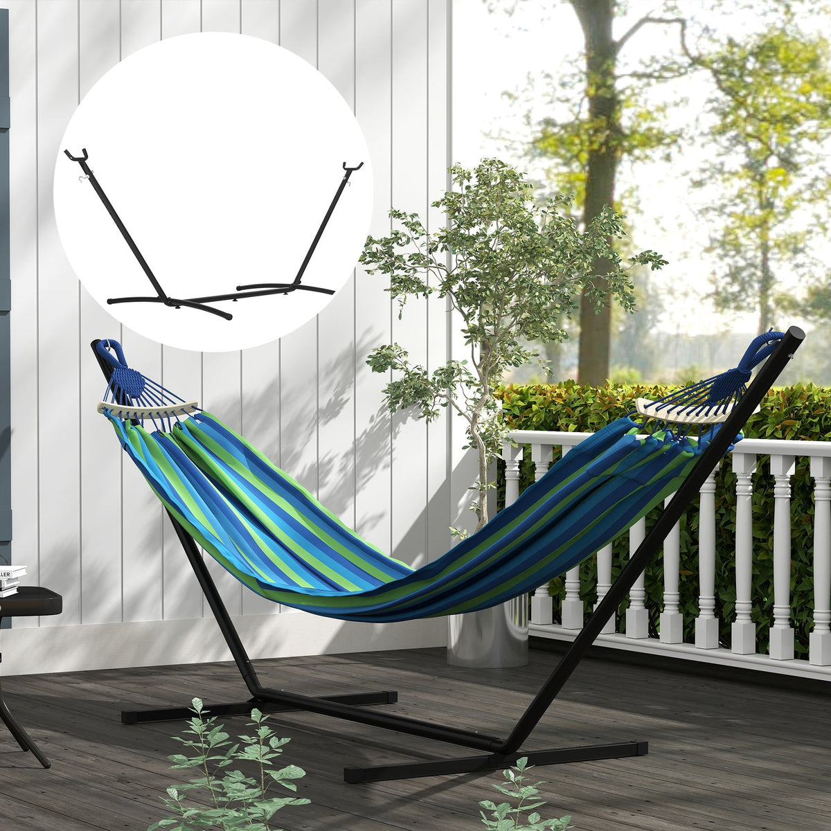 Outsunny 2.9m Universal Hammock Stand Metal Frame Garden Camping Picnic Outdoor Patio Replacement Stand Only