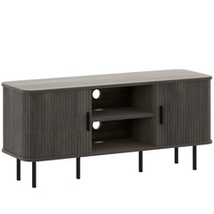 HOMCOM TV Stand Cabinet for TVs up to 55 Inches, TV Unit with Storage Shelves and Cupboard for Living Room, Grey