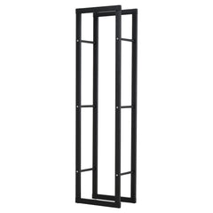 HOMCOM Metal Firewood Log Holder Tall Firewood Rack Indoor Outdoor Fireplace Wood Storage Shelf with Side Rails, Rust-Resistant, Black, 40W x 25D x 150H cm