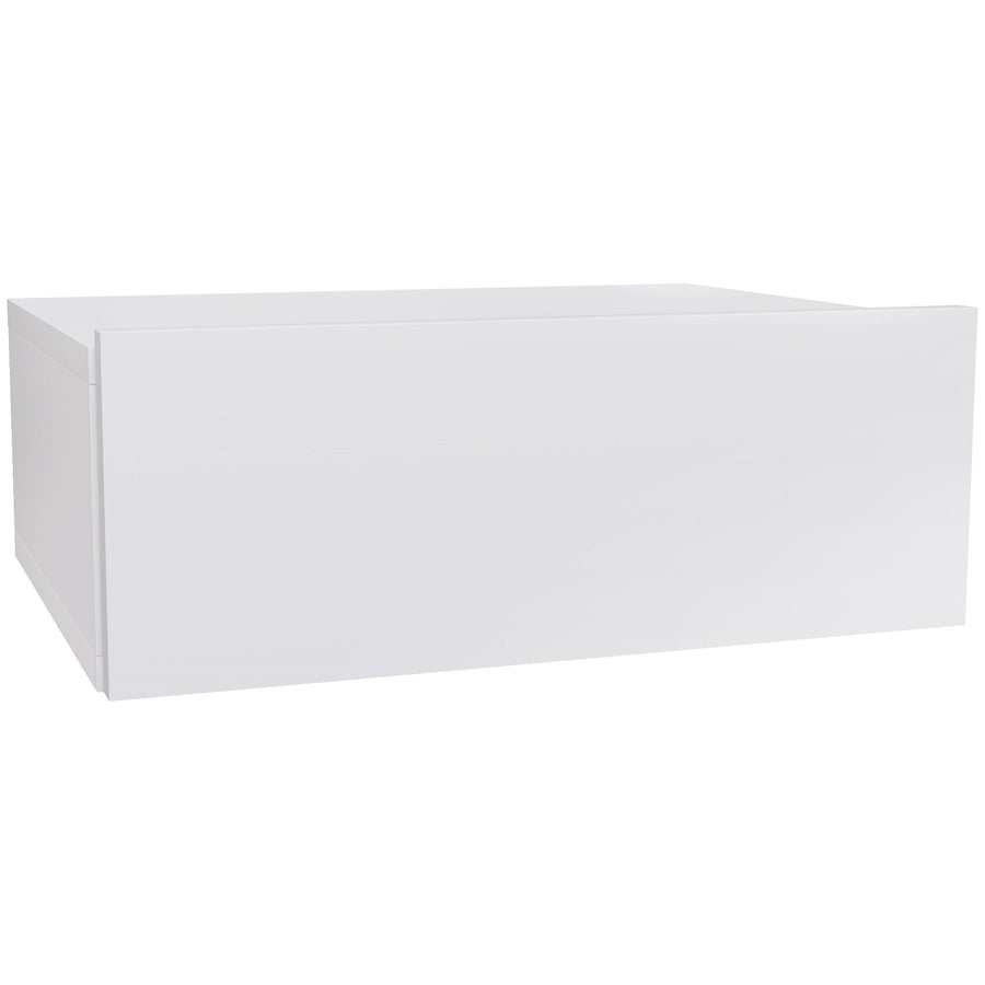 HOMCOM Floating Bedside Table, Wall-Mounted Nightstand with Storage Drawer, Small Side End Table for Bedroom, White