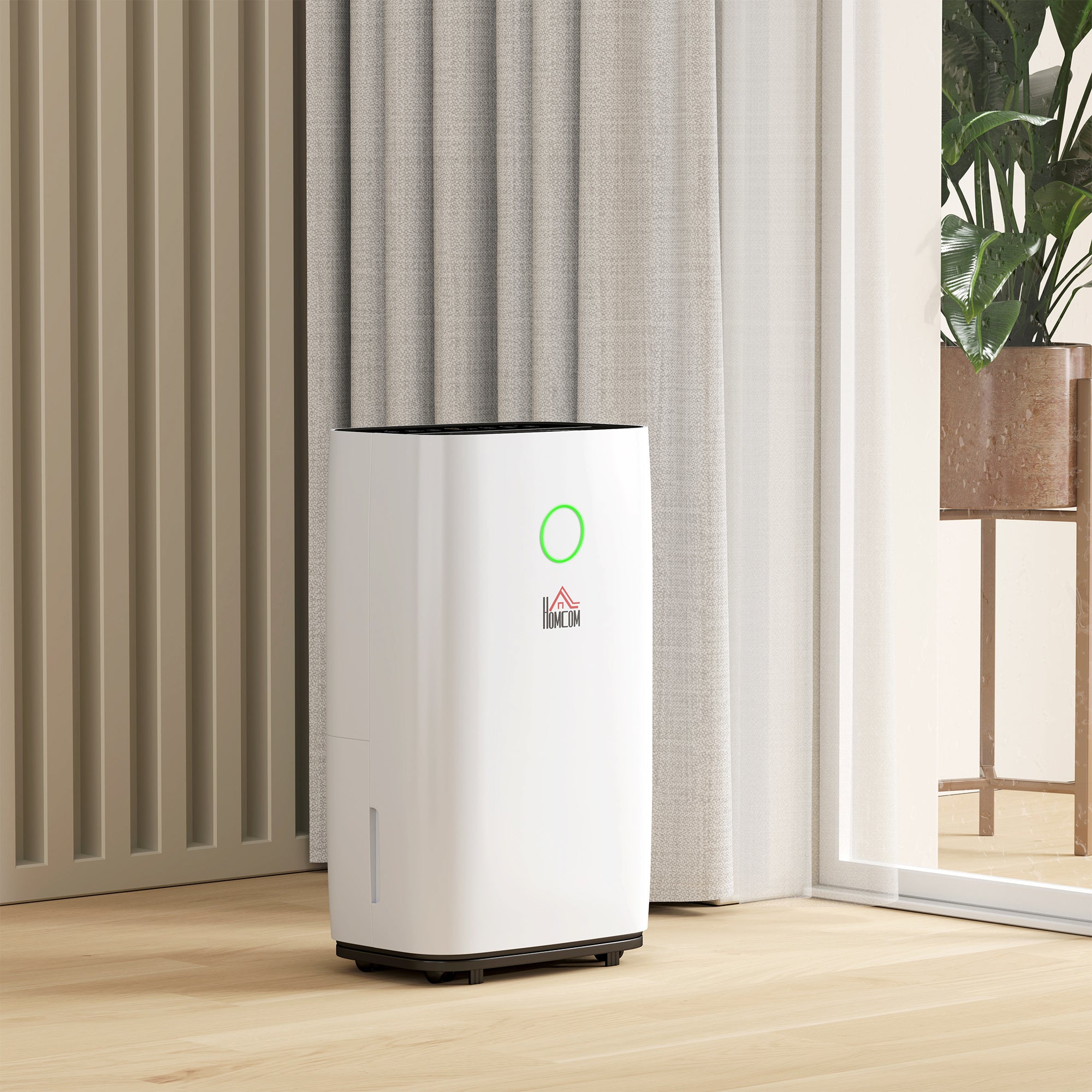 HOMCOM 20L/Day Portable Dehumidifier for Home, with LED Screen, Sleep Mode, 24H Timer, 4L Water Tank, Electric Air Dehumidifier for Damp Laundry Bedroom Basement