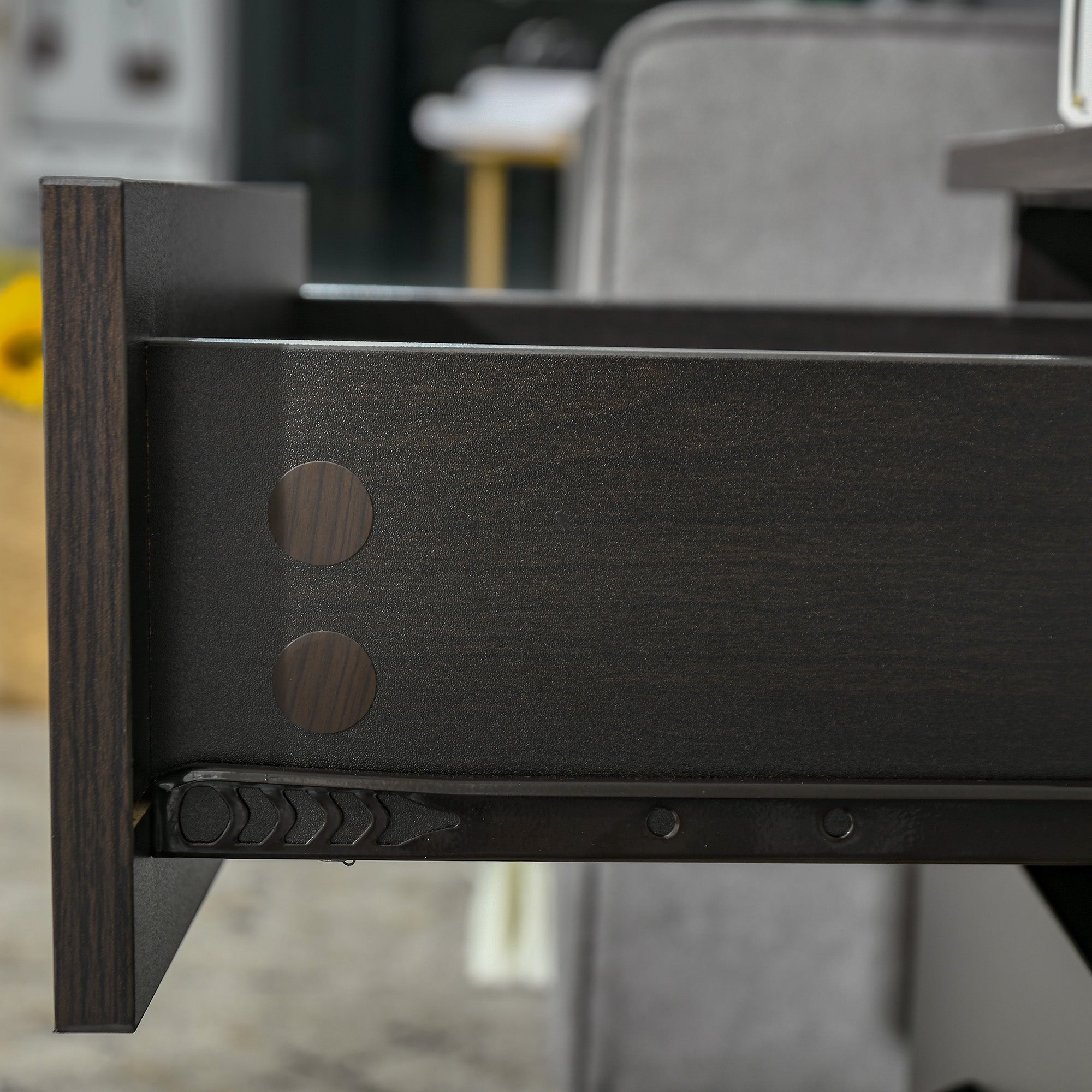 HOMCOM Bedside Cabinet with Drawer and Shelf, White Bedside Table for Bedroom, Living Room, Nightstand Side Table with Metal Rail Set of 2