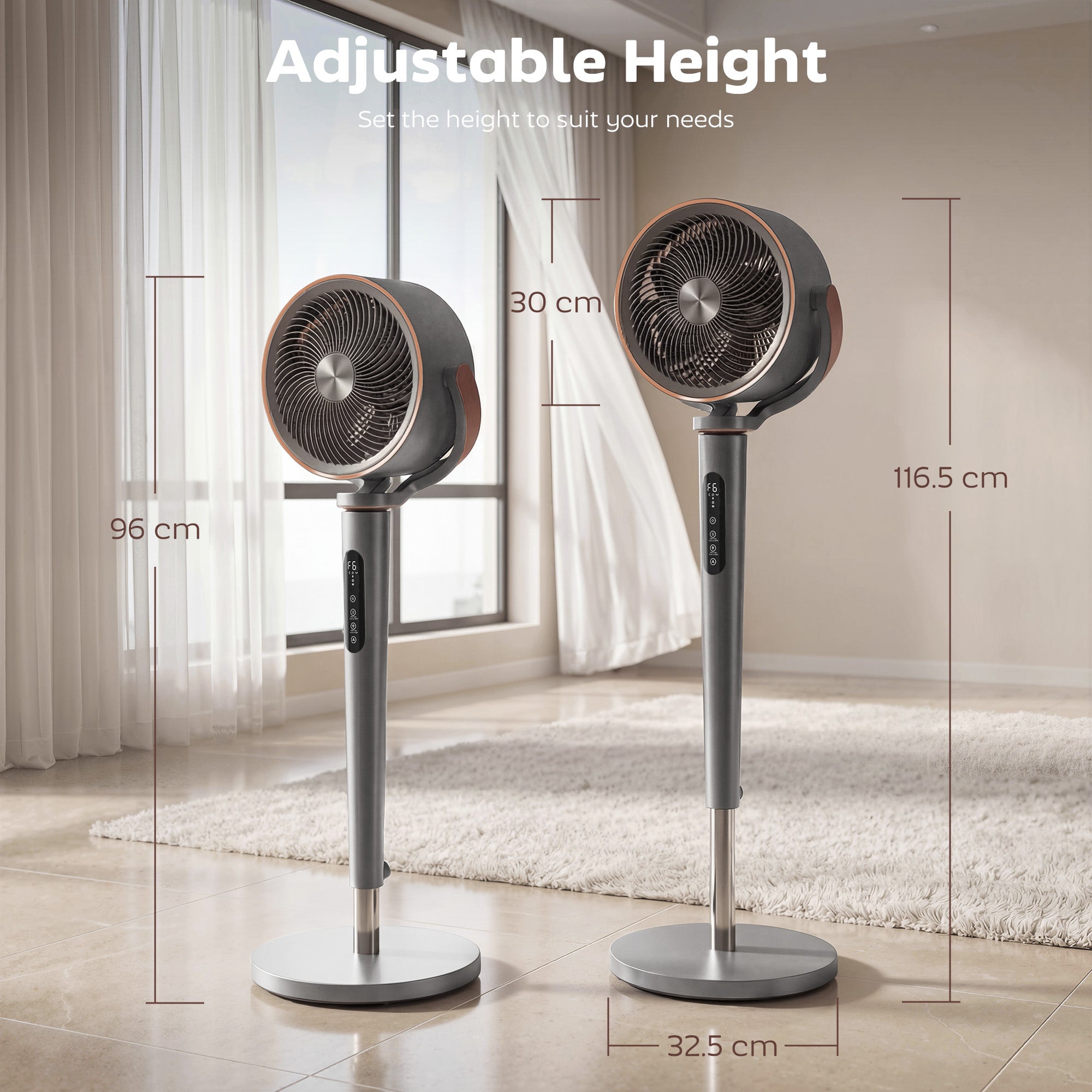 HOMCOM 20dB Silent Standing Fan, 70Â°+90Â° Auto Oscillating Fan with 12 Speeds, LED Light, Air Circulator, Remote Control, 12H Timer, for Bedroom, 46 Inch, Grey