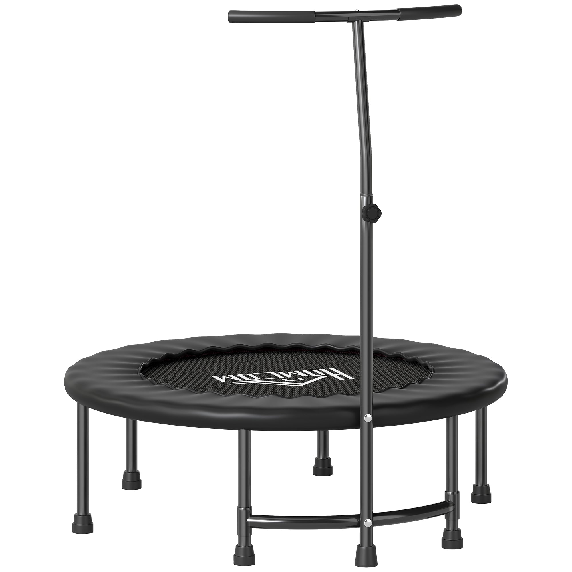 HOMCOM 40" Fitness Trampoline with Adjustable Handle, Rebounder Trampoline, Mini Jumper for Indoor Exercise Workout, Black