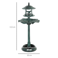 Outsunny 3-in-1 Garden Bird Bath, Freestanding Birdbath with Large Water Basin, Underneath Flower Planter, _50 x 113 cm
