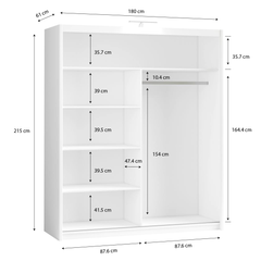 Graphite Full Mirrored Sliding Door Wardrobe 180cm – ALDRIDGE
