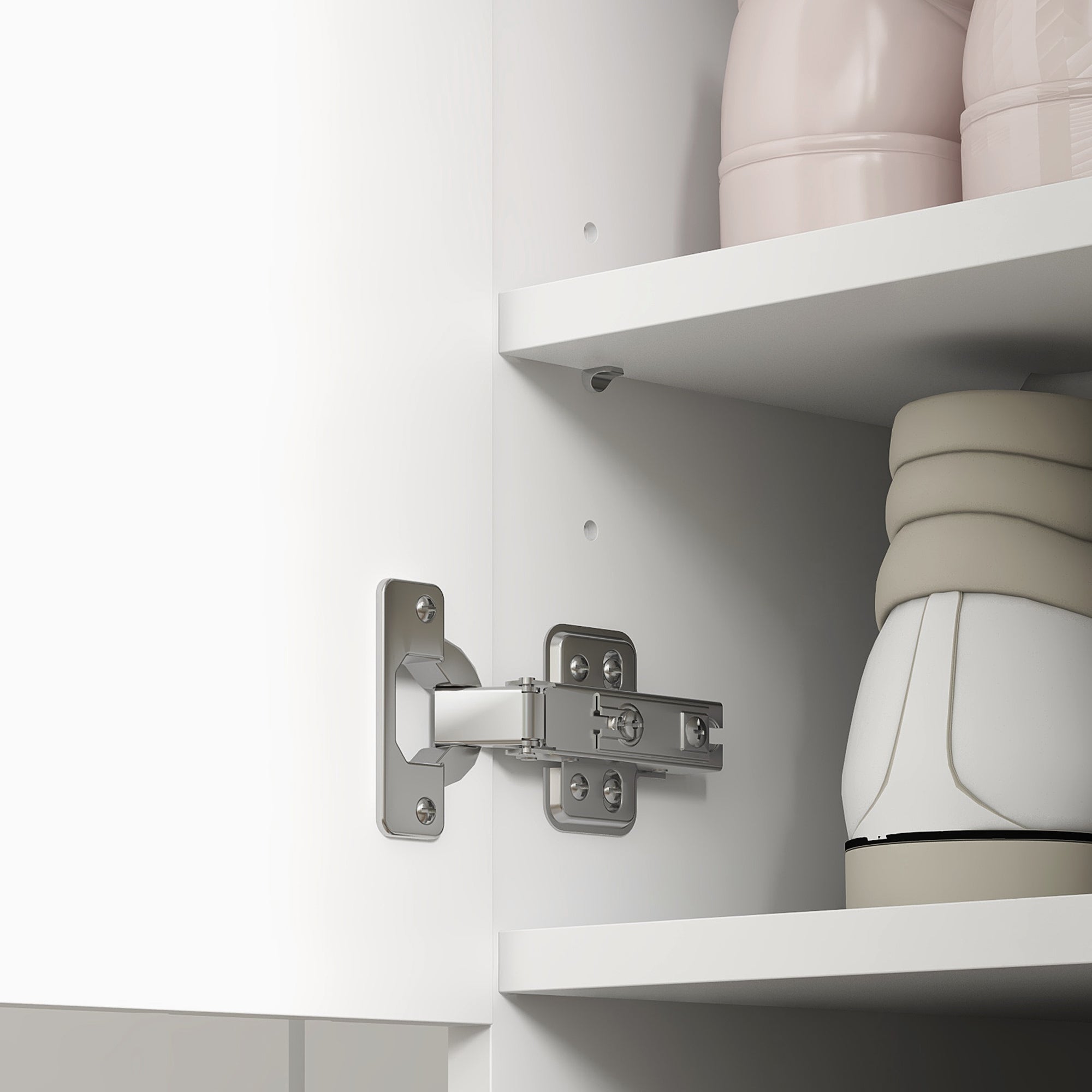 HOMCOM Modern Shoe Cabinet with 2 Doors, Open Shelf and Adjustable Shelves, 15 Pair Hallway Shoe Cupboard, Entryway Storage Unit, White