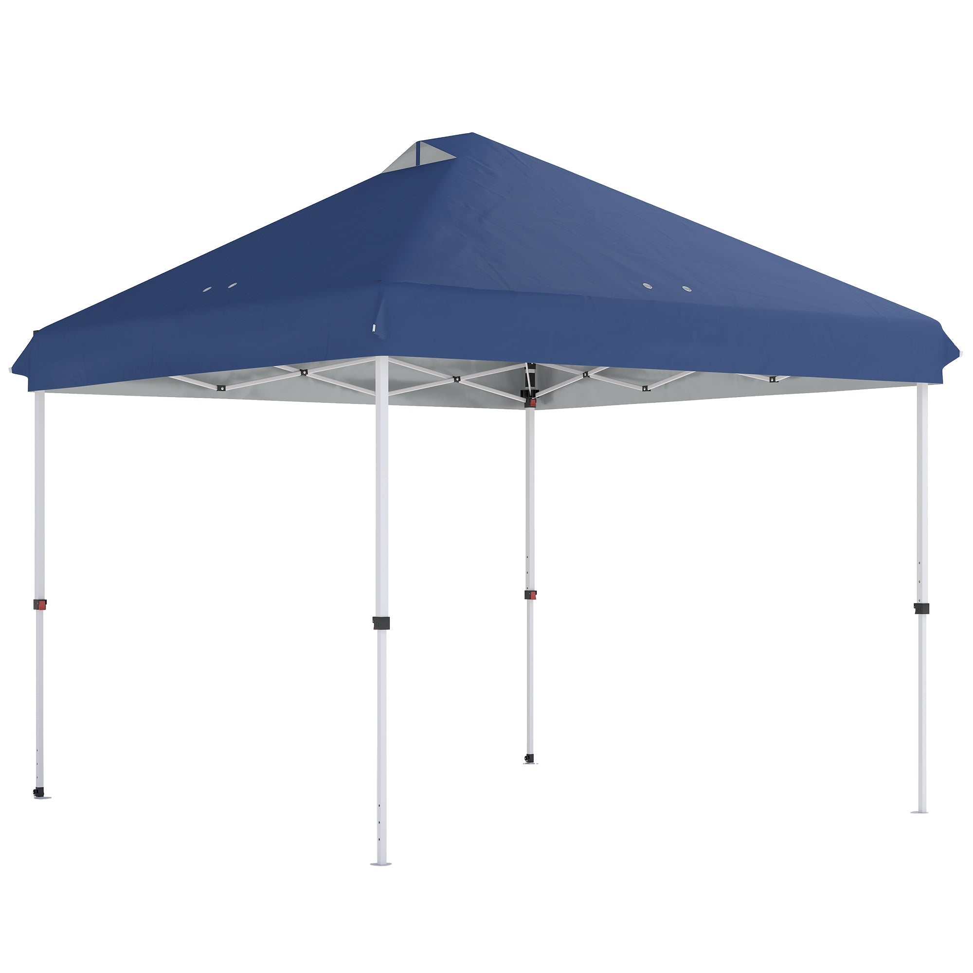 Outsunny 3 x 3 m Pop Up Gazebo with Wheels, UPF50+ One-Touch Outdoor Garden Party Tent Marquee Wedding Awning Canopy, Dark Blue
