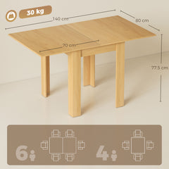 HOMCOM Square Dining Table, Modern Small Dining Table with Wood Effect, Space Saving, Non-slip Foot Pads, White