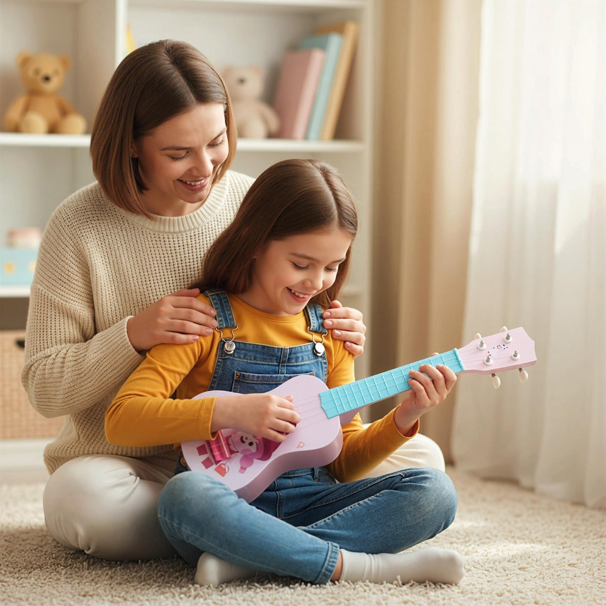 Toddler Ukulele with 4 Nylon Strings and 12 Frets