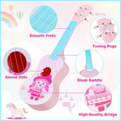 Toddler Ukulele with 4 Nylon Strings and 12 Frets