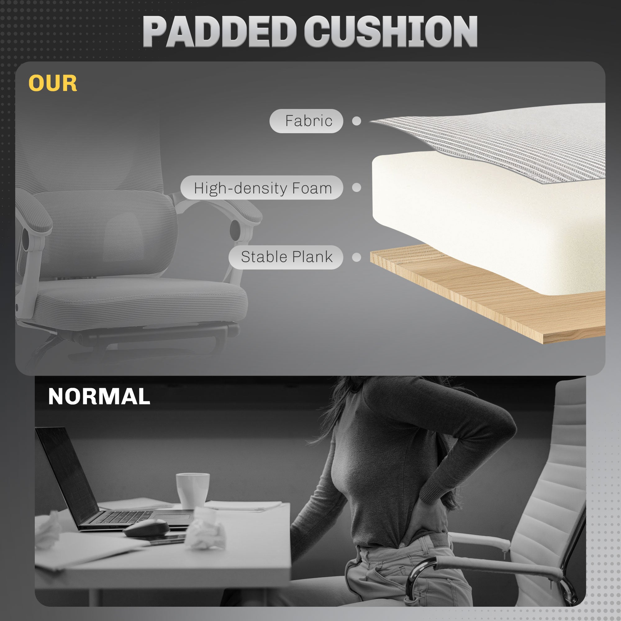 HOMCOM Multi-Adjustable Mesh Back Office Chair - Grey