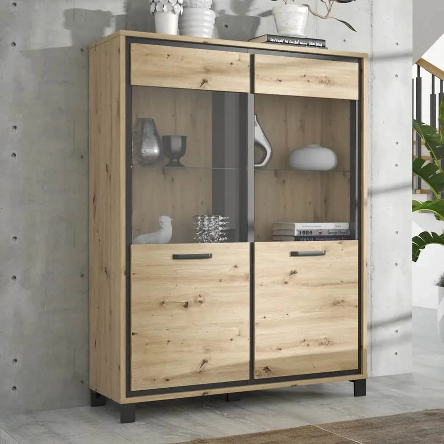 Trondheim Display Cabinet 121cm in Oak Artisan