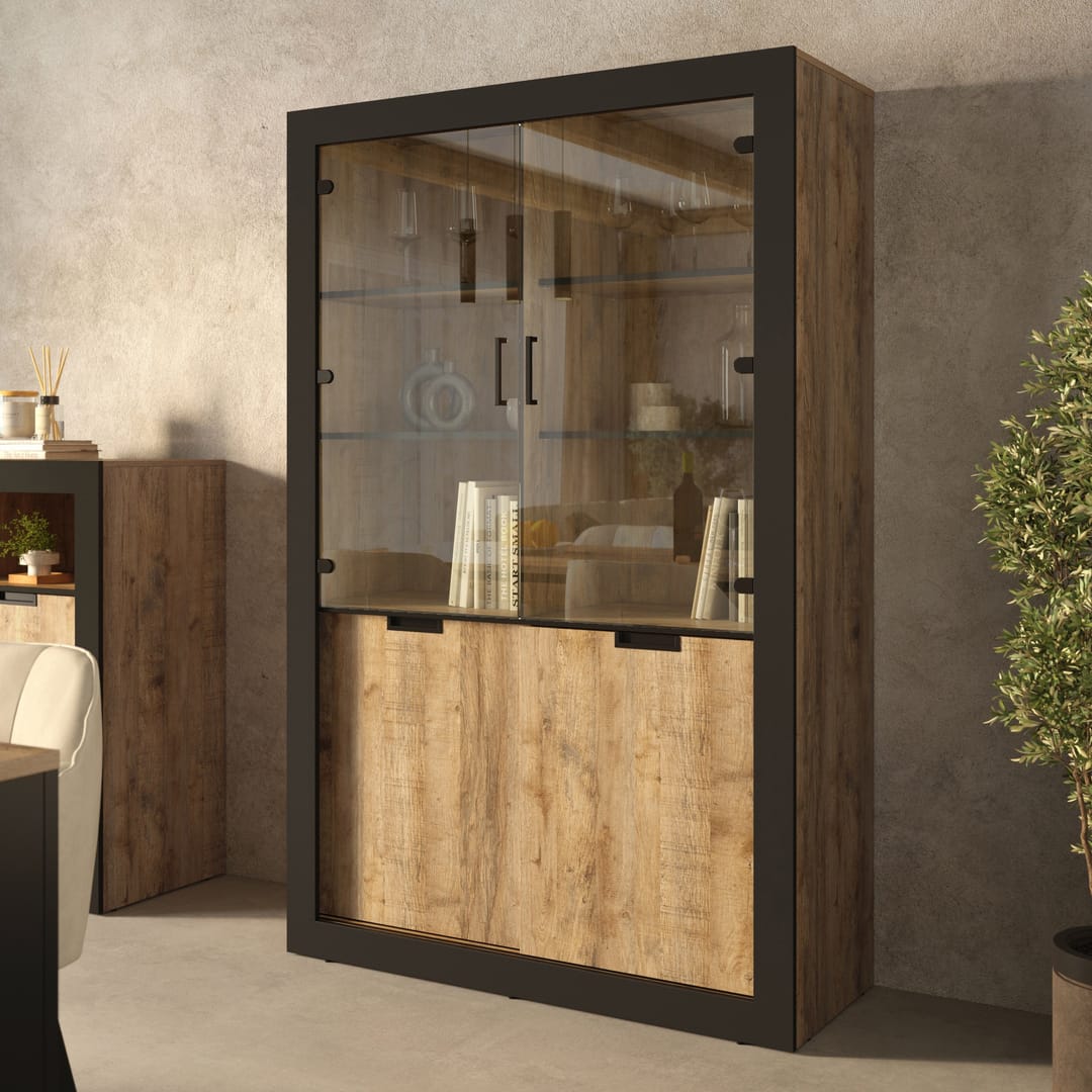 Tudor 12 Tall Display Cabinet 120cm