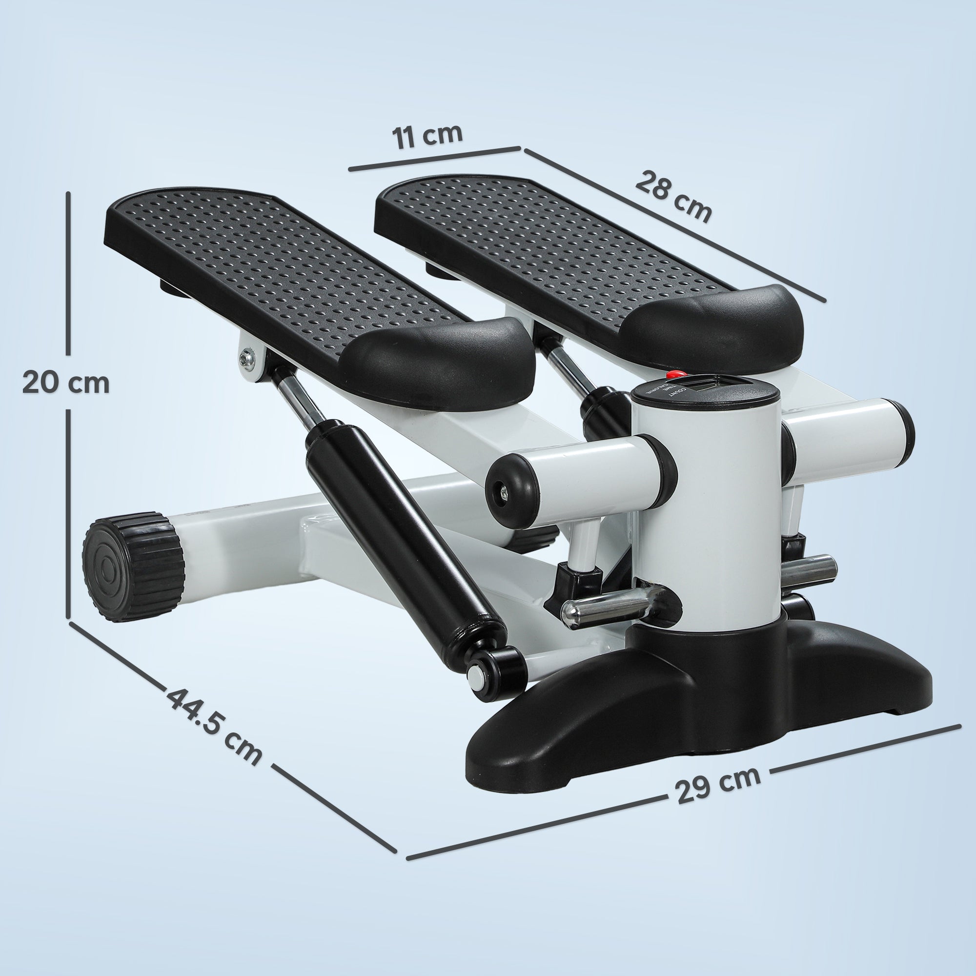 SPORTNOW Mini Stepper Machine, with LCD Monitor, Non-Slip Pedals, White