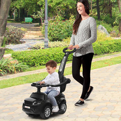 3 in 1 Ride on Push Car Stroller Sliding Walking Car-Black