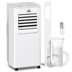 HOMCOM 5000 BTU Portable Air Conditioner, 4-in-1 Air Conditioning Unit, Dehumidifier, Cooling, Fan, Sleep Mode, with Remote Control, 2 Speeds, 24H Timer, Window Venting Kit, 12m²
