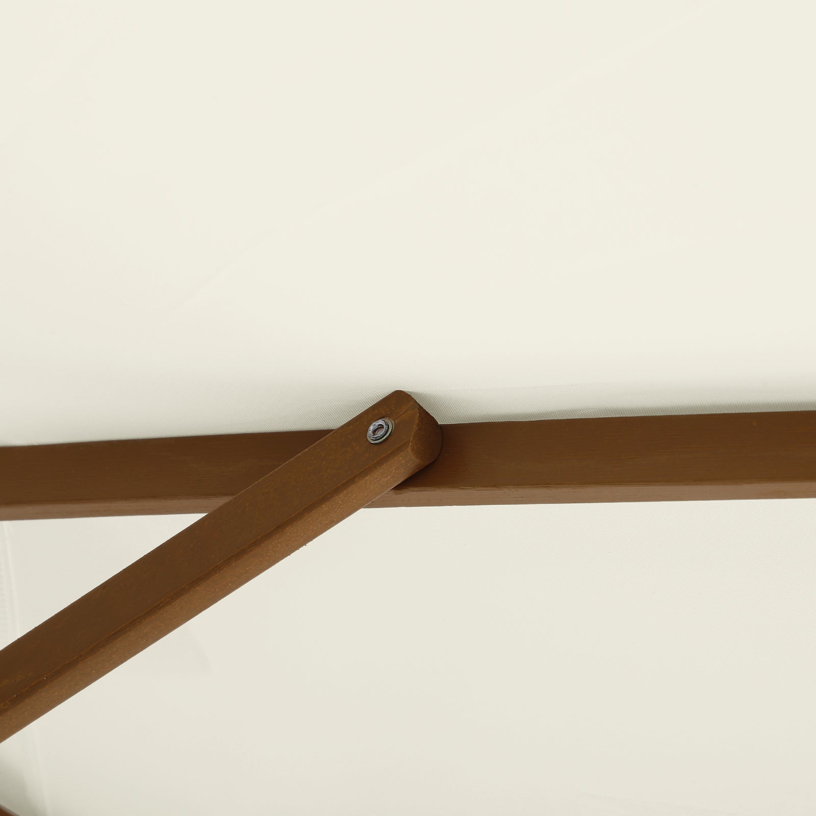 Outsunny 2.5m Patio Umbrella, Wood Garden Parasol, Sun Shade with 6 Ribs and Top Vent for Outdoor, White