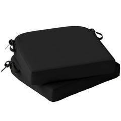 Outsunny Outdoor Chair Seat Cushions Set of 2, Garden Chair Cushions with 7cm Thick Foam & Ties, Black