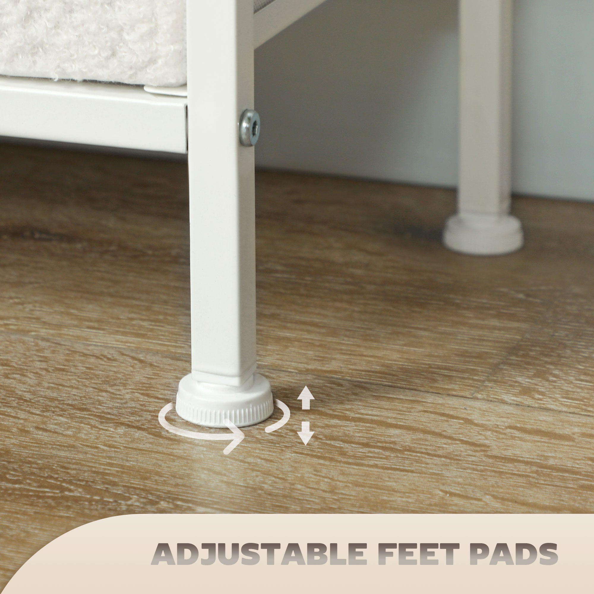 HOMCOM Chest of Drawers with 9 Fabric Drawers, Boucle Storage Organiser with Steel Frame, Fabric Dresser for Bedroom, Living Room, Hallway, Cream White