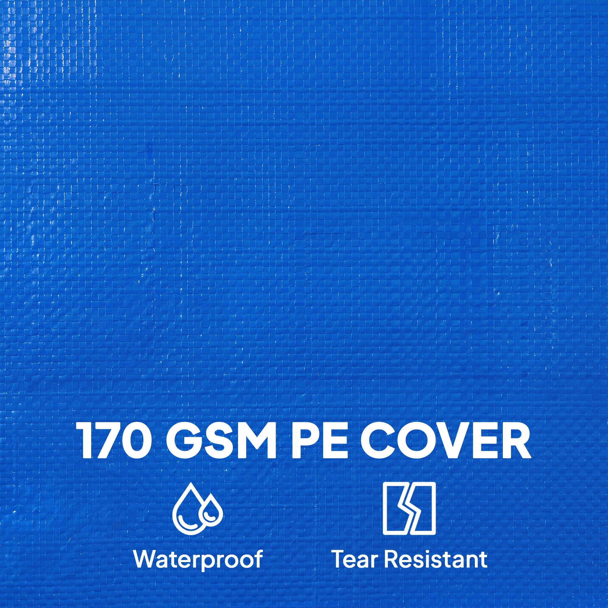 Outsunny Round Pool Cover, 10 ft Waterproof Swimming Pool Cover with Secure Rope, Tightener for Above Ground Pools, Blue