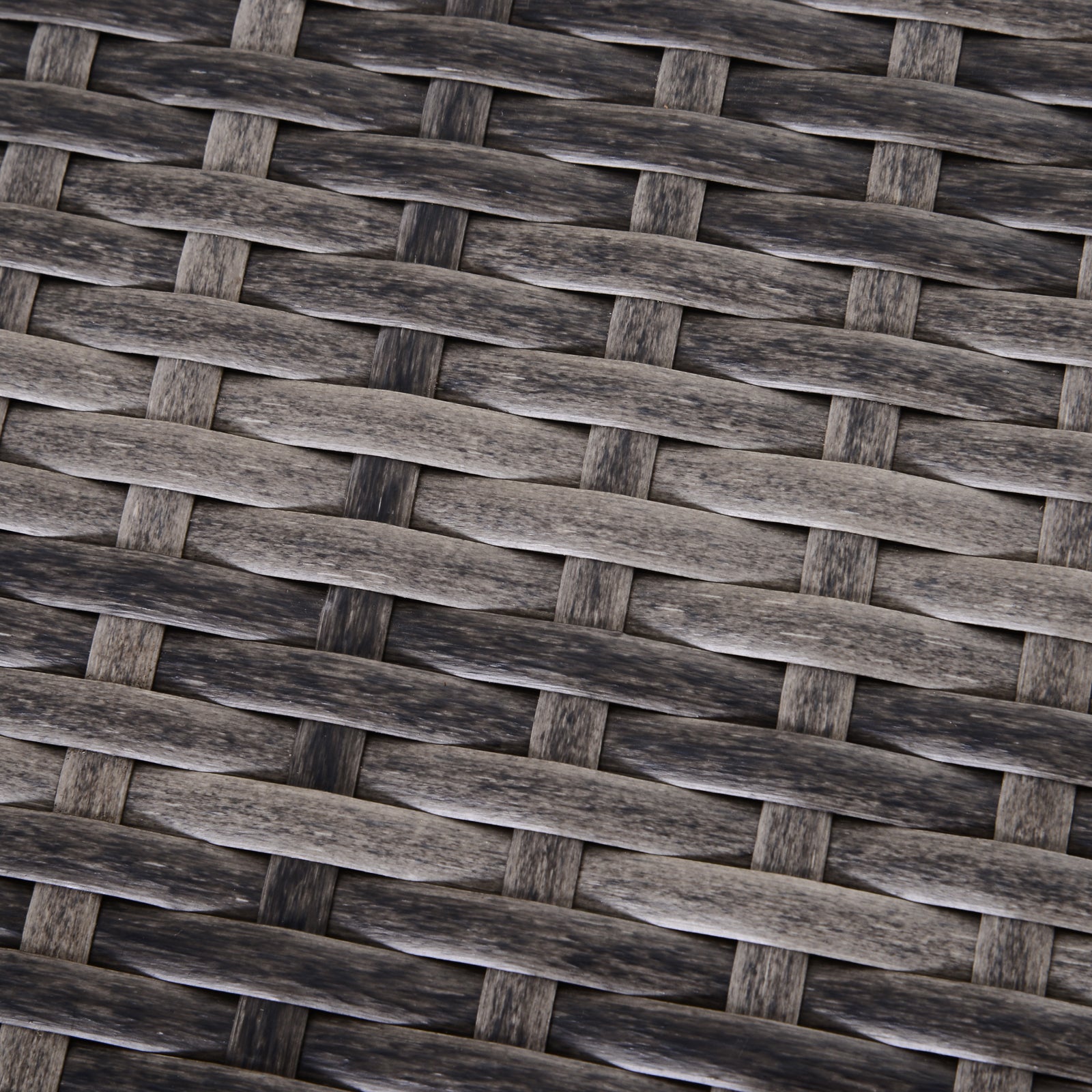 Outsunny 3PC Rattan Garden Furniture Storage Sofa Set 4 Seater Wicker Coffee Table Conservatory Sun Lounger Reclining Set Outdoor Weave with Cushion Grey