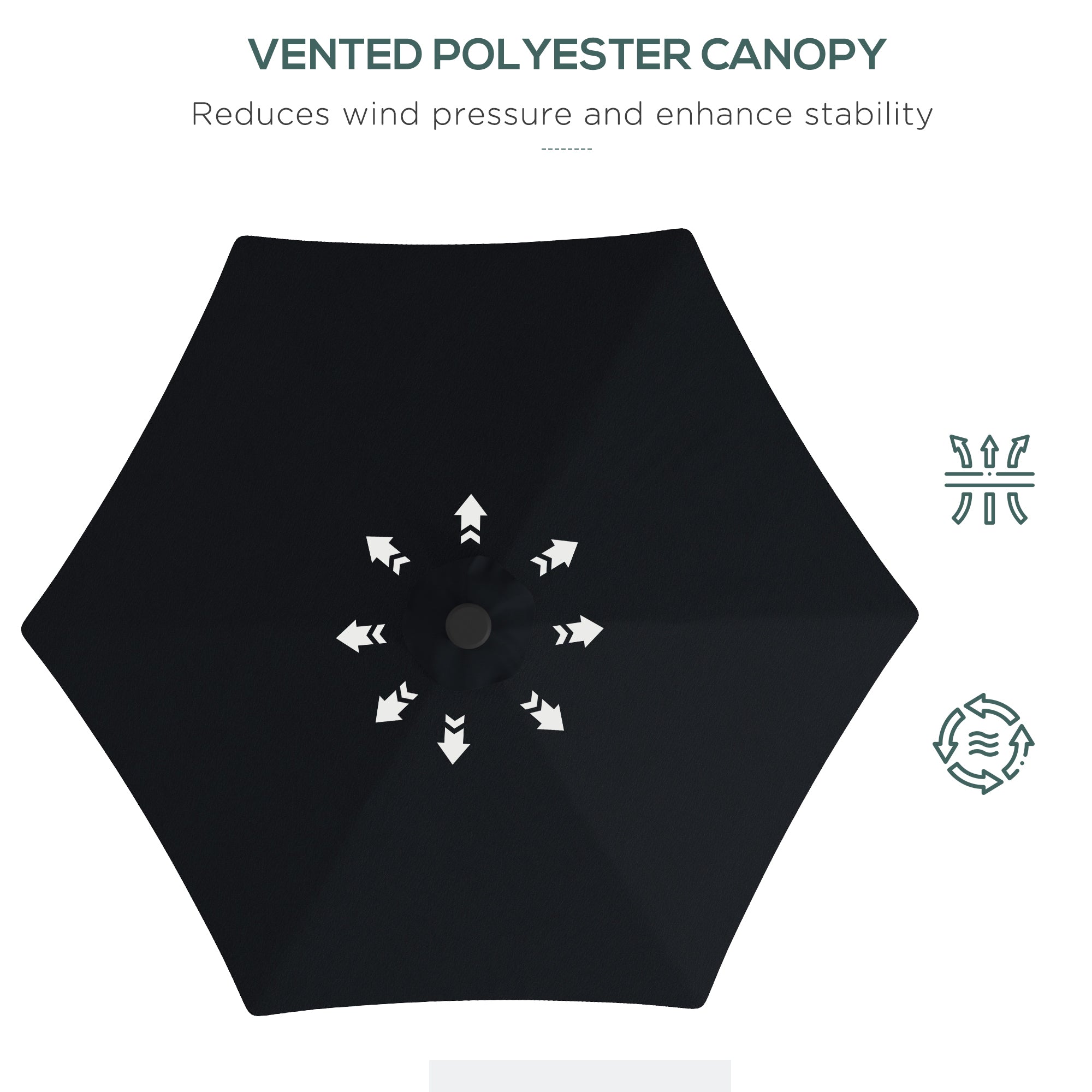 Outsunny 3(m) Solar LED Cantilever Parasol - Black