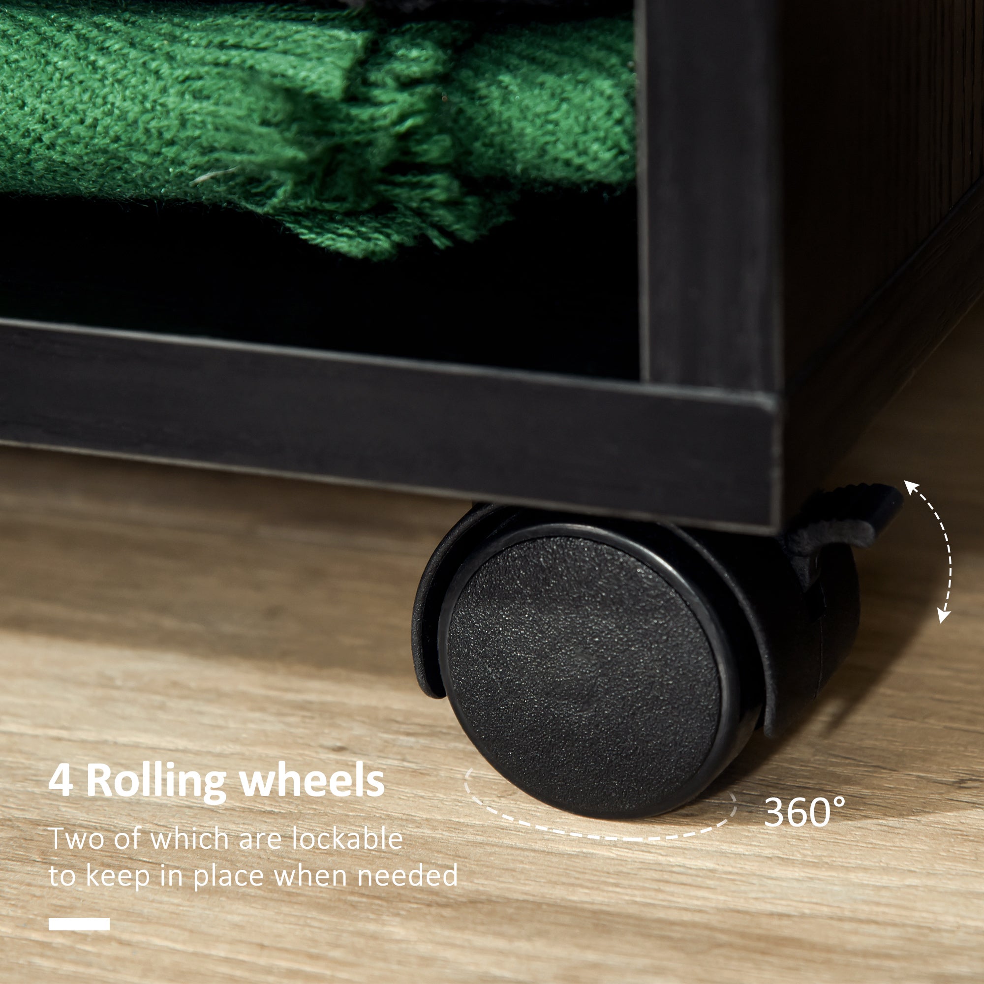 HOMCOM Open Wardrobe on Wheels, Bedroom Wardrobe with Clothes Hanging Rail, 2 Storage Shelves, Mobile Garment Rack for Cloakroom, Hallway, Black