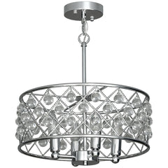 HOMCOM 51 Crystallite Four-Bulb Chandelier - Silver-Tone