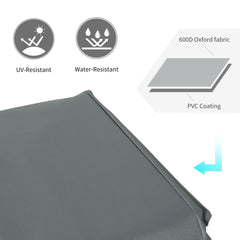 Outsunny Rectangular Patio Garden Furniture Cover Waterproof for 3 Seater Sofa Bistro Set, UV Resistant Protection 600D Oxford Fabric Rattan Lounge Clean Cover, 190 x 72 x 76cm, Grey