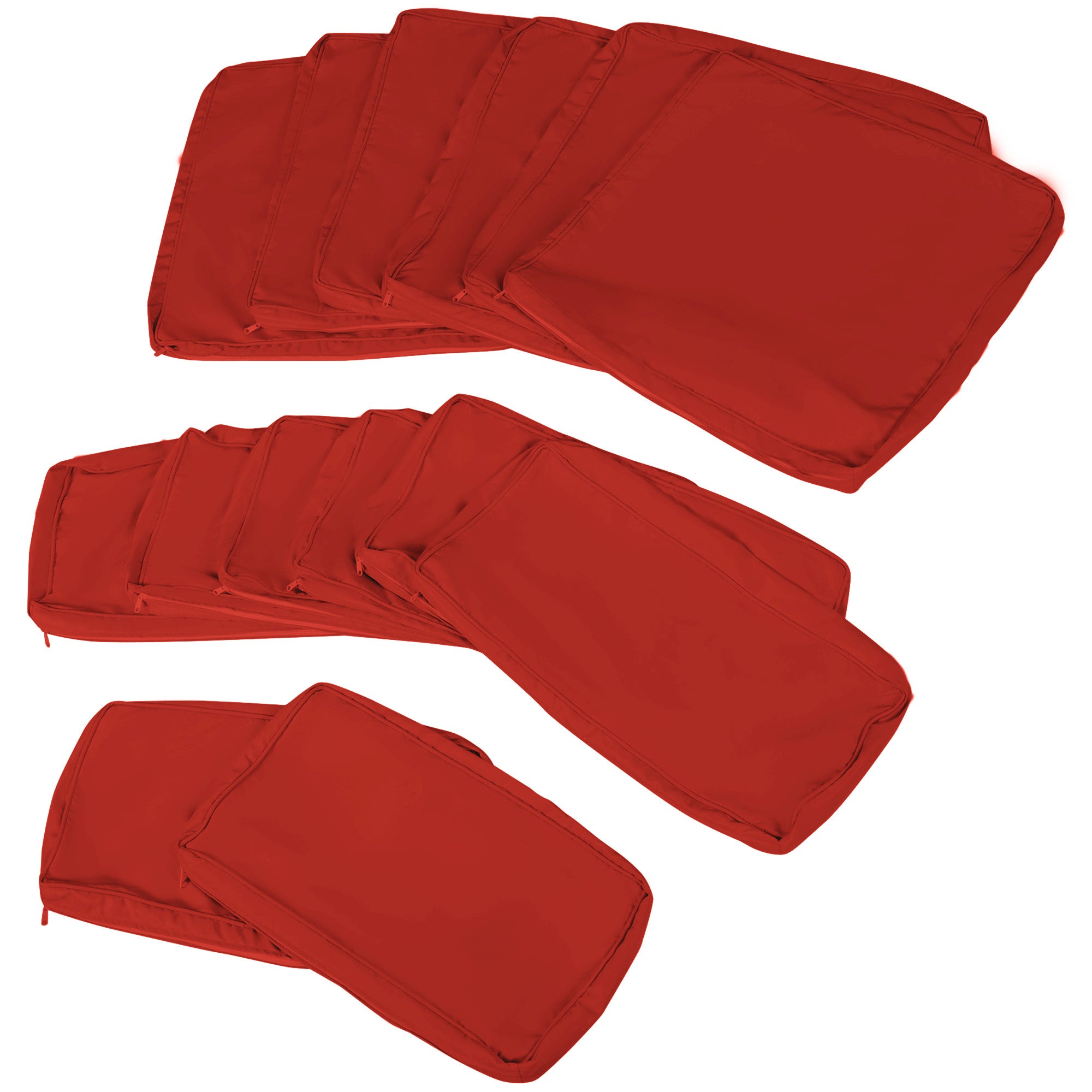 Outsunny Set of 14 Outdoor Cushion Covers - Red