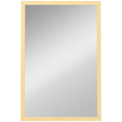HOMCOM Wall Bathroom Mirror, 60 x 40 cm Wall-Mounted Mirror for Living Room, Bedroom, Hallway, Natural Wood Finish