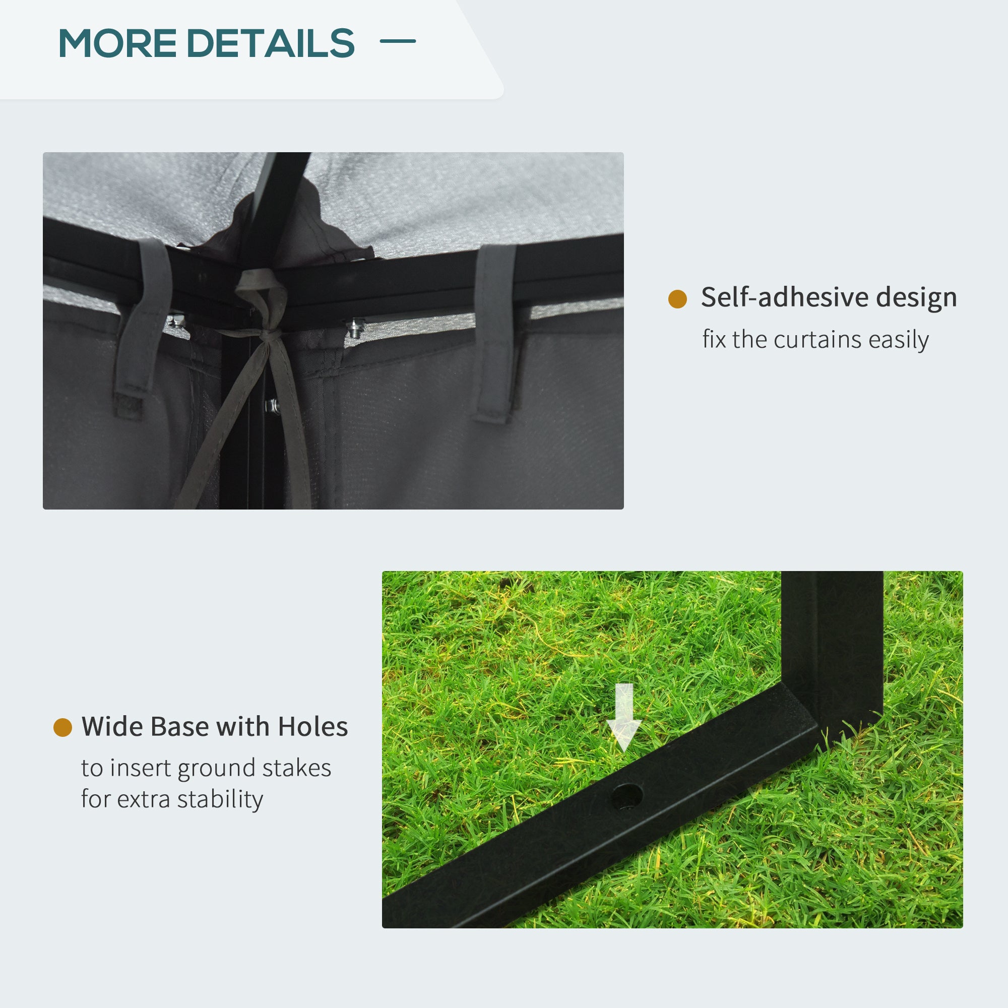 Outsunny 3 x 3 m Garden Gazebo Double√Ç Roof Marquee Patio Wedding Party Tent Canopy Shelter with Sidewalls, (Dark Grey)