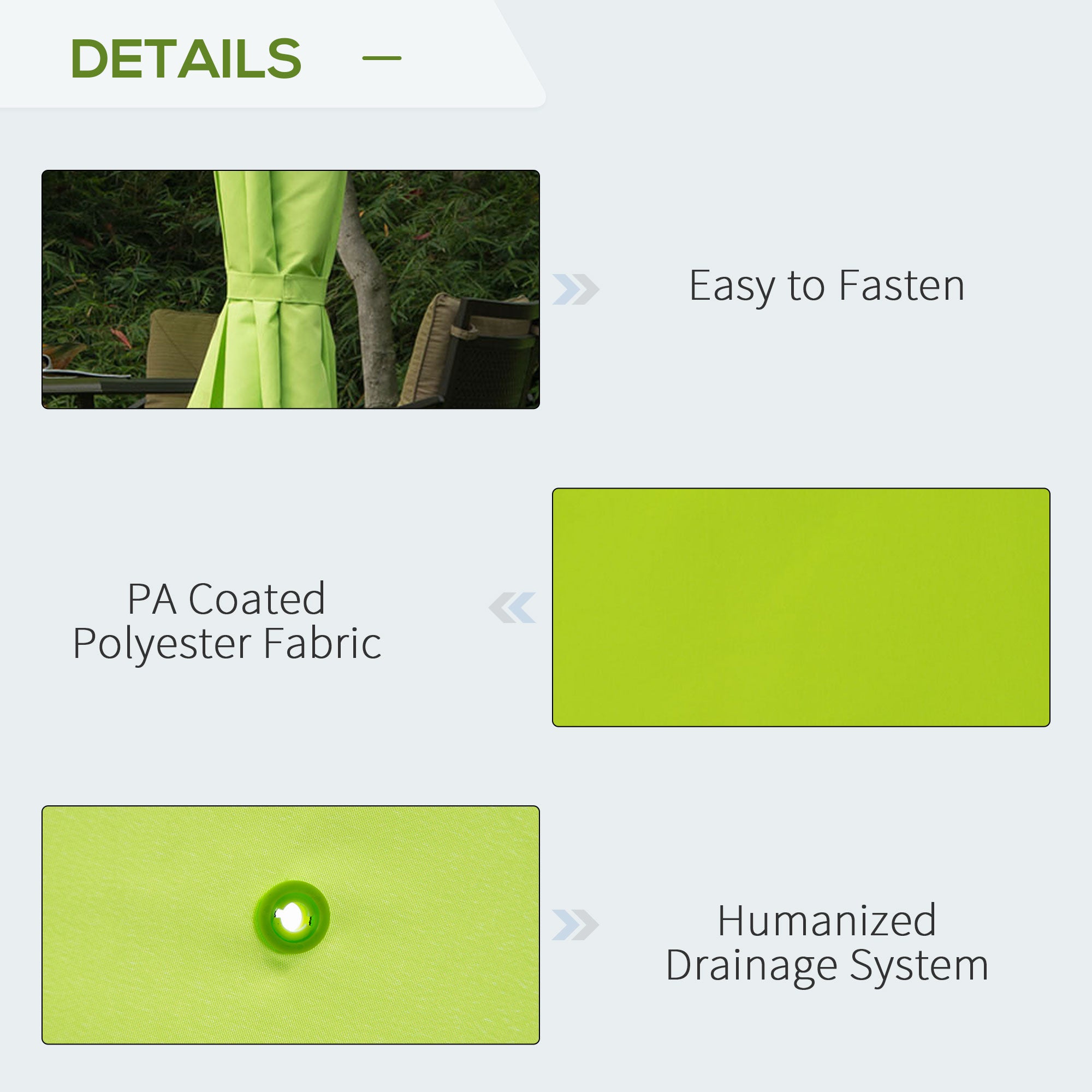 Outsunny√Ç 3√Ç x√Ç 3(m) Garden Gazebo, Outdoor Gazebo Canopy Shelter with Curtains and Steel Frame for Lawn, Yard and Deck, Green