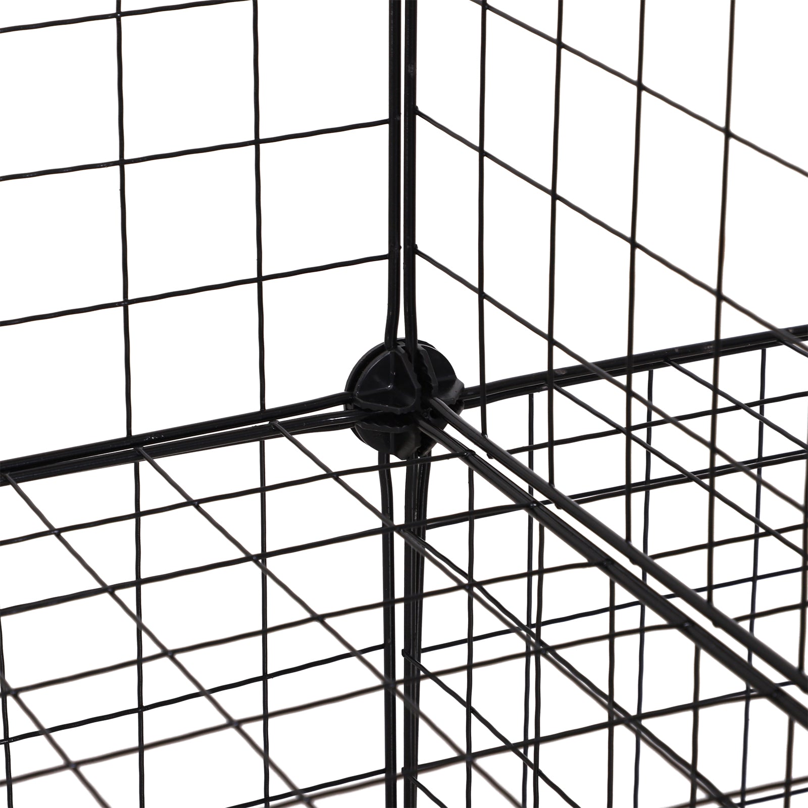 HOMCOM DIY 6 Cube Metal Wire Rack Interlocking Storage Cabinet Living Room Organiser Display Shelves Black