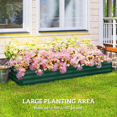 Outsunny 60 x 240cm Galvanised Steel Planter, with Open Bottom