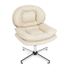 Upholstered Home Office Desk Chair with double padded back and seat in beige