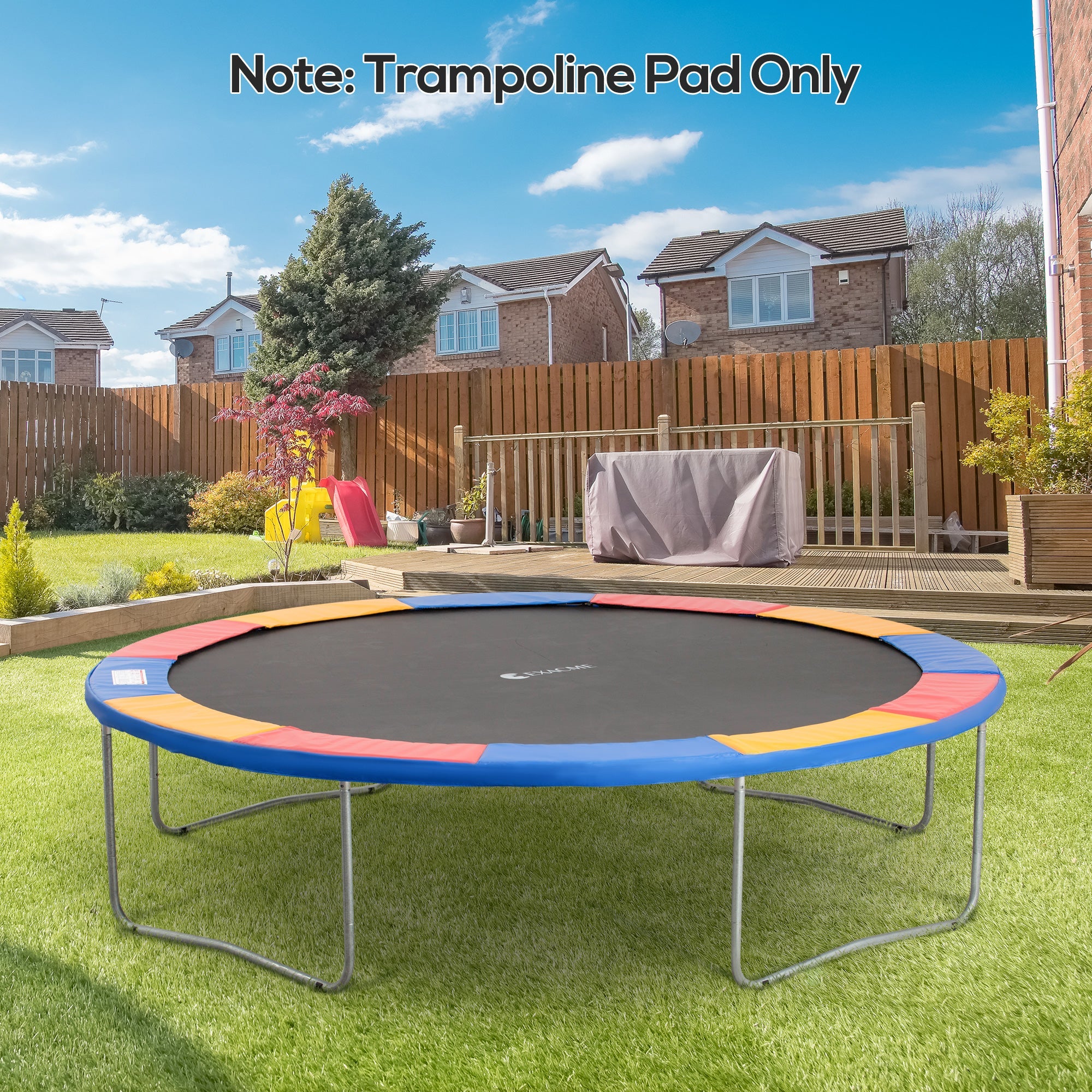 HOMCOM 12FT Replacement Trampoline Pad Thick Foam Safety Ã366cm Spring Cover Bounce Padding - Multi Coloured