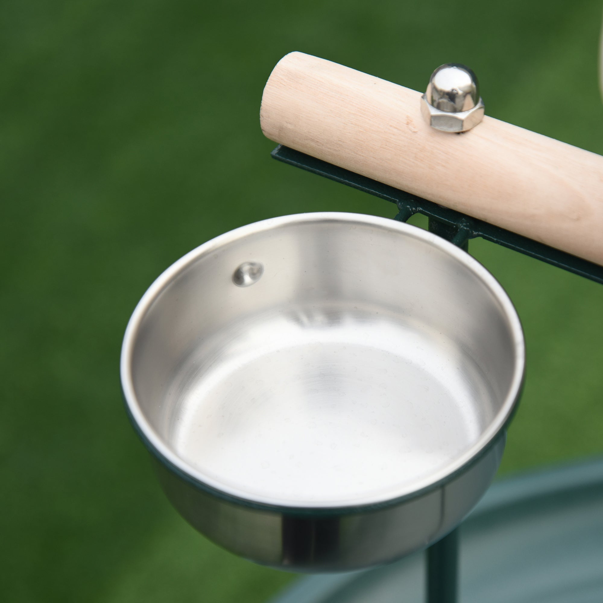 PawHut Bird Perch Stand with Four Wheels, Feeding Bowls, for Small, Medium Birds, Green