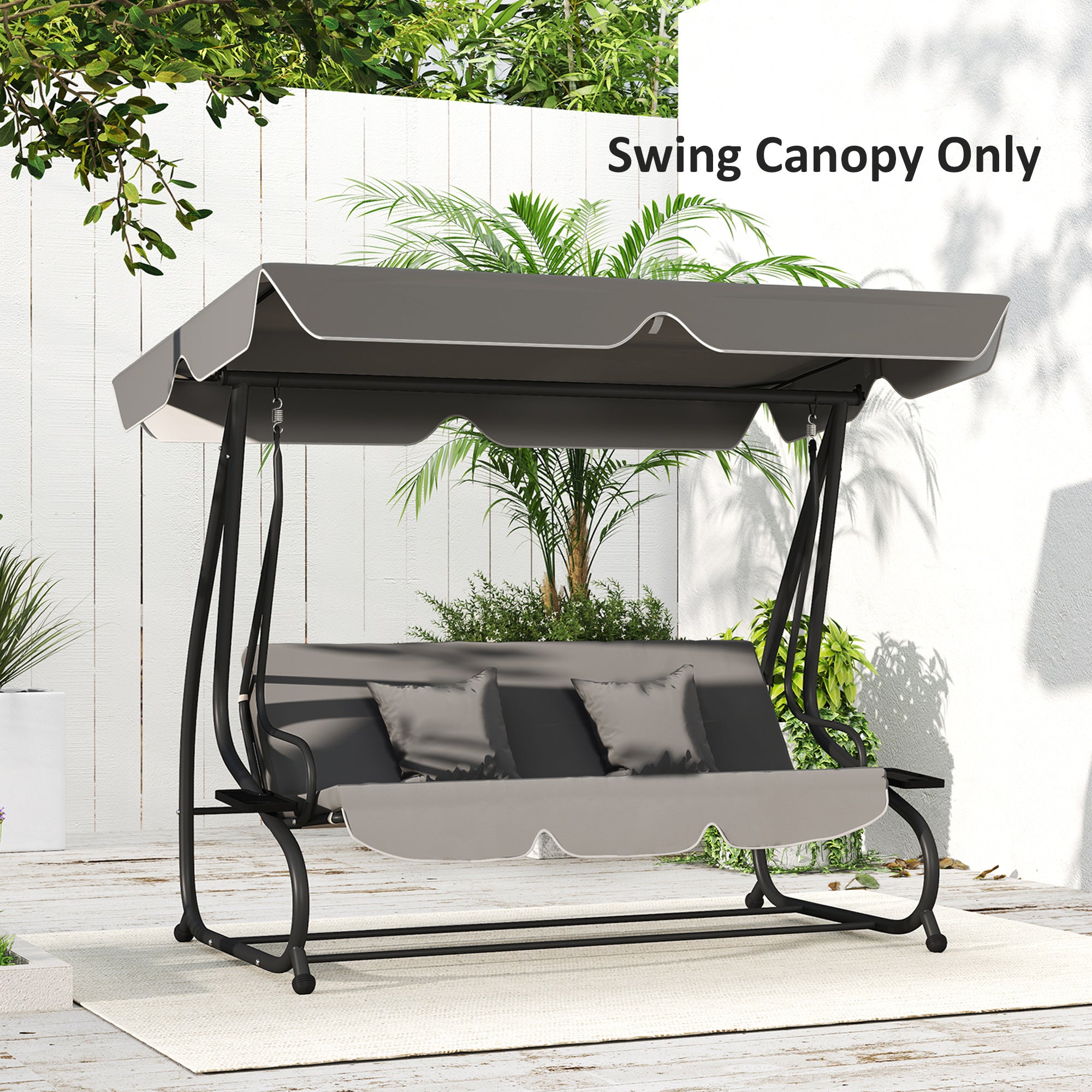 Outsunny 145 x 200Wcm Swing Chair Canopy Replacement - Dark Grey