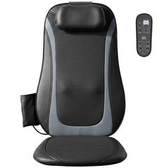 HOMCOM Back Massager with Heat, Deep Tissue Kneading Massage Chair with 3-Level Seat Vibration, Massage Chair Pad for Back Pain