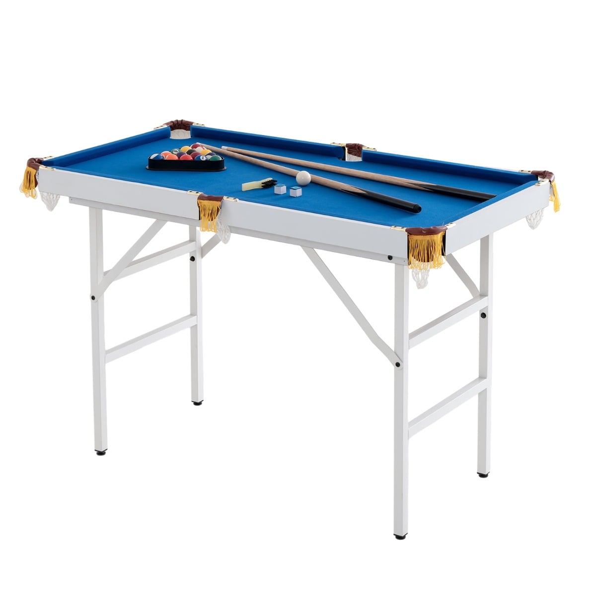 Folding Billiards Table with Accessory Set for Whole Family-Blue
